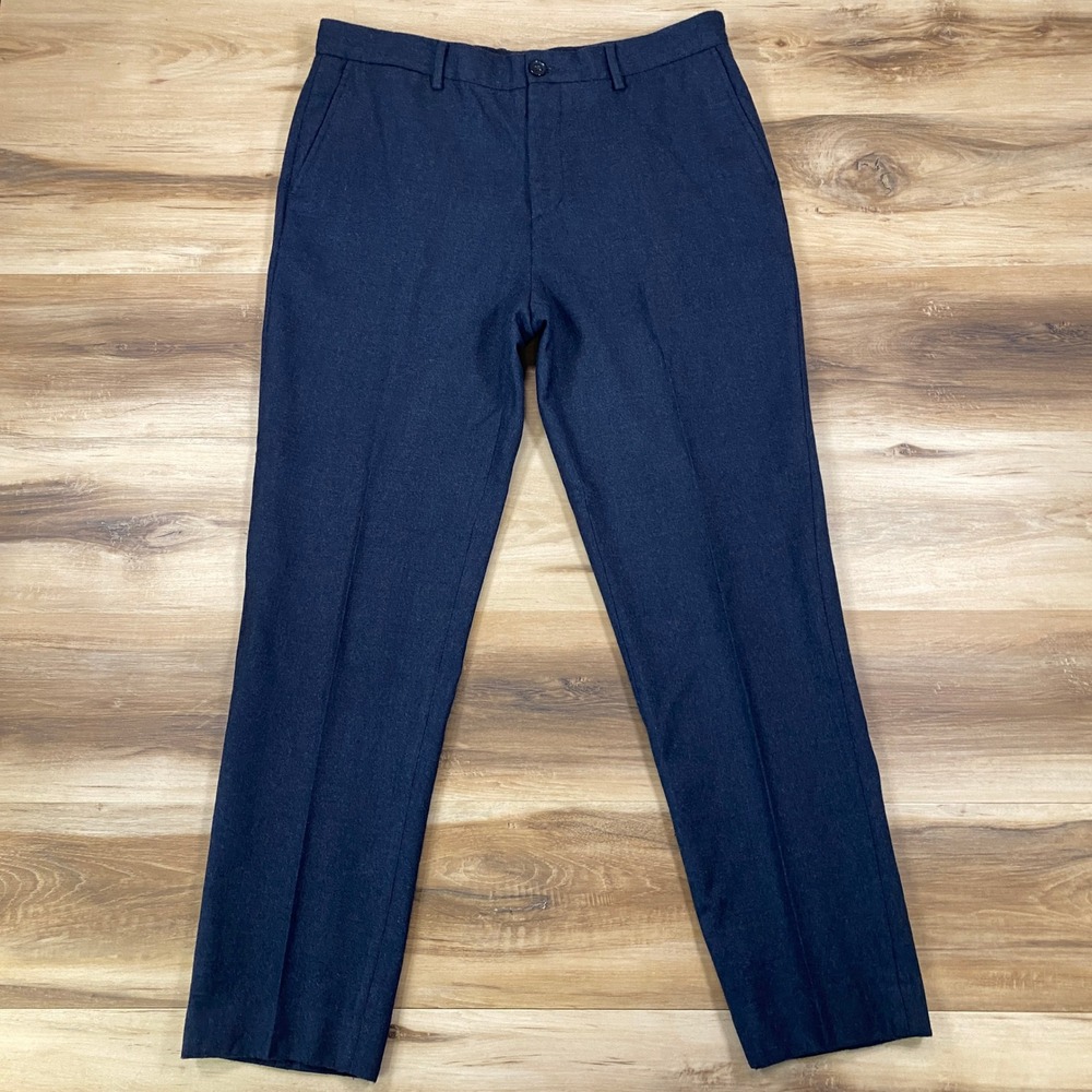 Ben Sherman Trousers Men 34x30‎ Heritage Wool Blend Slim Fit Charcoal Gray ECI